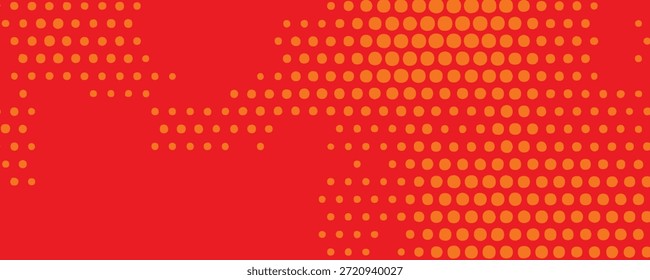 Dots Halbton orange Farbmuster Farbverlauf Textur mit Technologie digitalen Hintergrund. Punkte Pop-Art-Comics mit sommerlichem Hintergrund. abstrakte Dekoration