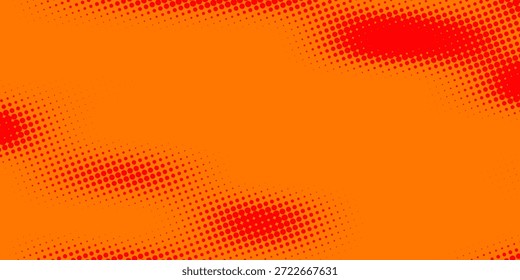 Textura de gradiente de patrón de color naranja semitono de puntos con tecnología de fondo digital. Cómics de arte pop de puntos con fondo de verano.
