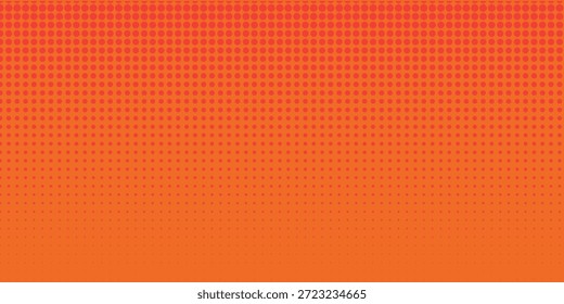Textura de gradiente de patrón de color naranja semitono de puntos con tecnología de fondo digital. Cómics del arte pop de los puntos con el fondo del verano. naranja moderno punteado