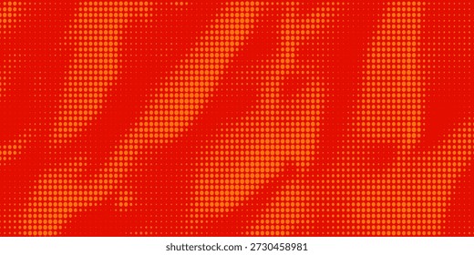 Puntos semitono color naranja patrón gradiente textura con tecnología de fondo digital. Cómics del arte del pop de los puntos con el semitono moderno del fondo del verano

