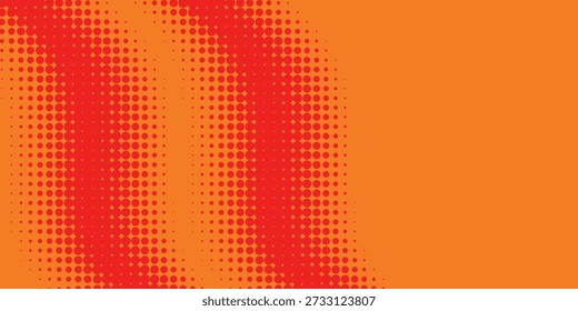 Pontos de meio tom laranja cor padrão gradiente textura com tecnologia de fundo digital. Pontos pop art quadrinhos com fundo de verão.