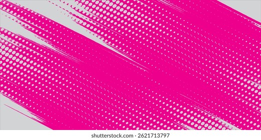 Dots halftone pink color pattern gradient grunge texture background. Dots pop art comics sport style vector illustration