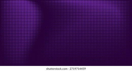 Textura de gradiente de patrón de color púrpura de semitono de puntos con tecnología de fondo digital. Cómics de arte pop de puntos con Diseño gráfico de naturaleza.