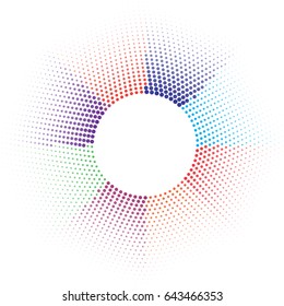 dots halftone radial color background