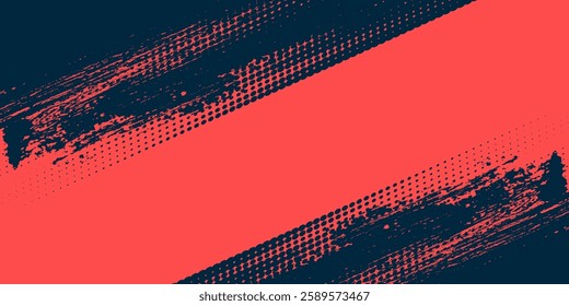 Dots halftone red and blue color pattern gradient grunge texture background. Dots pop art comics sport style vector illustration halftone. modern