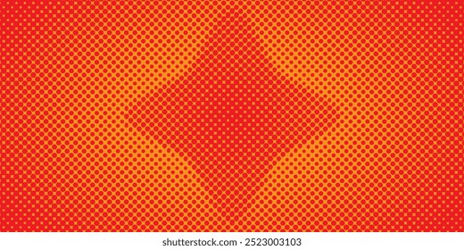 Dots Halftone Red Color Gradient with Star Pattern