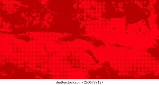 Dots halftone red color pattern gradient texture with technology digital background. Dots pop art comics with summer background. 