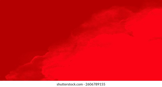 Dots halftone red color pattern gradient texture with technology digital background. Dots pop art comics with summer background. 