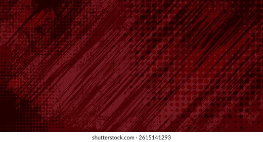 Dots halftone and red color pattern gradient grunge texture background. Dots pop art comics sport style vector illustration eps10.