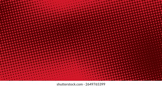 Dots halftone red color pattern gradient texture with technology digital background. Dots pop art comics with summer background.