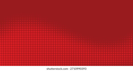 Textura de gradiente de patrón de color rojo semitono de puntos con tecnología de fondo digital. Cómics de arte pop de puntos con Diseño gráfico de naturaleza.