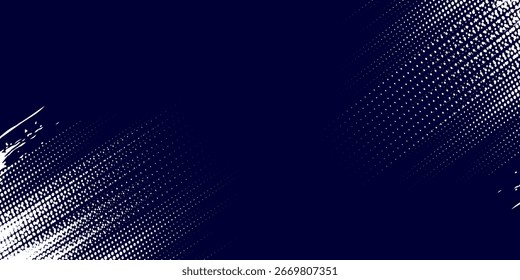 Pontos meio-tom branco, preto e azul padrão de cor gradiente fundo de textura grunge. Quadrinhos de pop art com pontos. Simples