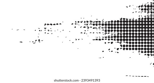 Dots halftone white and black color pattern gradient grunge texture background. Dots pop art comics sport style vector illustration.