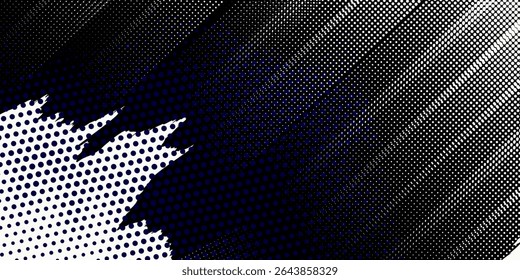 Dots halftone white and black color pattern gradient grunge texture background. Dots pop art comics sport style vector illustration. EPS10