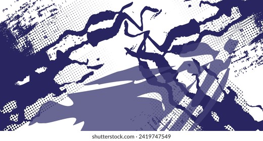 Dots halftone white and blue color pattern gradient grunge texture background. Dots pop art comics sport style vector illustration vector grunge