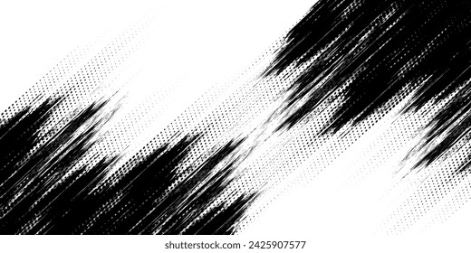 Fondo de textura de grunge degradado de patrón de color blanco y azul de semitono de puntos. Ilustración vectorial de estilo deportivo de cómic pop art