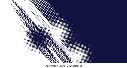 Dots halftone white and blue color pattern gradient grunge texture background.