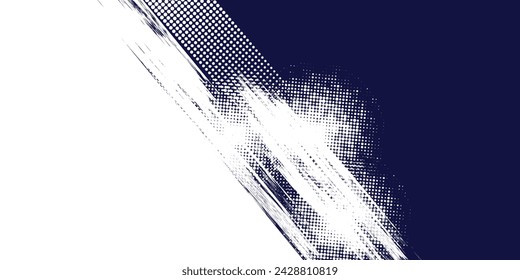 Dots halftone white and blue color pattern gradient grunge texture background.