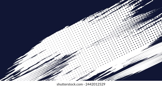 Dots halftone white and blue color pattern gradient grunge texture background. Dots pop art comics sport style vector illustration vector sport