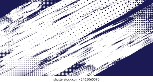 Punkte Halbton Weiß und Blau Farbmuster Gradient Grunge Textur Hintergrund. Dots Pop Art Comics Sport Stil modernen blauen abstrakten Hintergrund. Vektorgrafik