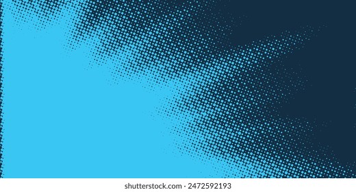 Dots halftone white and blue color pattern gradient grunge texture background. Dots pop art comics sport style vector illustration.