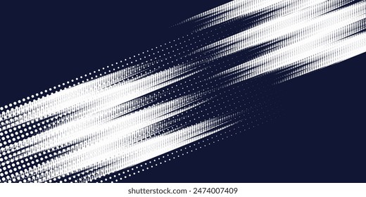 Fondo de textura de grunge degradado de patrón de color blanco y azul de semitono de puntos. Puntos pop art comics estilo deportivo Ilustración vectorial Vector puntos azul