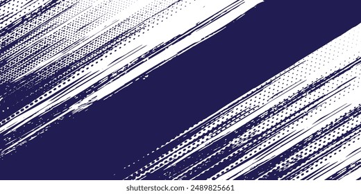 Dots halftone white and blue color pattern gradient grunge texture background. Dots pop art comics sport style modern blue abstract background