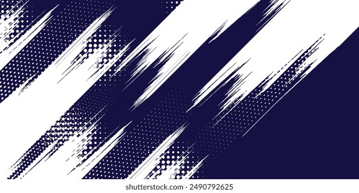 Dots halftone white and blue color pattern gradient grunge texture background. Dots pop art comics sport style vector illustration