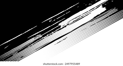 Fondo de textura grunge de gradiente de patrón de color blanco y azul de semitono de puntos.	