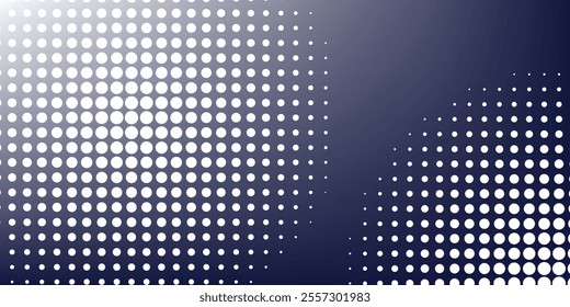 Dots halftone white and blue color pattern gradient grunge texture background.