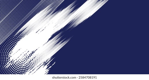 Dots halftone white and blue color pattern gradient grunge texture background. Dots pop art comics sport style vector illustration.