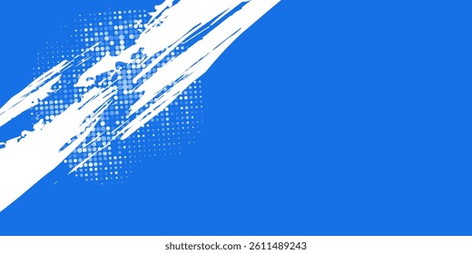 Dots halftone white and blue color pattern gradient grunge texture background. Dots pop art comics sport style vector illustration