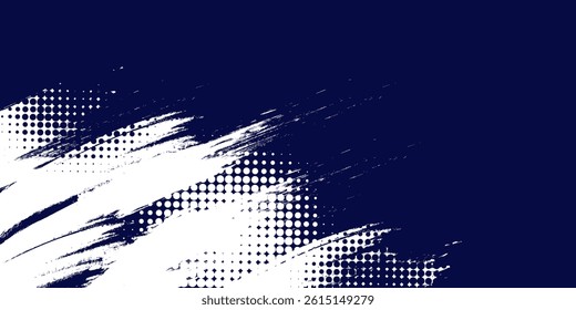 Dots halftone white and blue color pattern gradient grunge texture background. Dots pop art comics sport style vector illustration