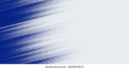 Dots halftone white and blue color pattern gradient grunge texture background. Dots pop art comics sport style vector illustration halftone. modern	
