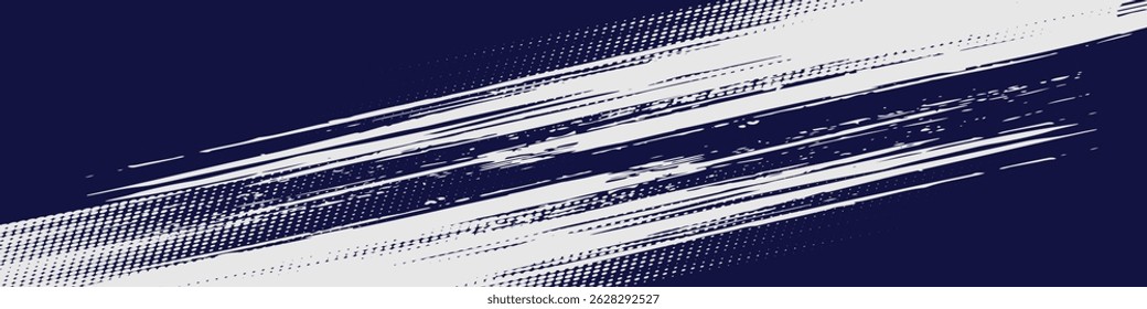 Dots halftone white and blue color pattern gradient grunge texture background.