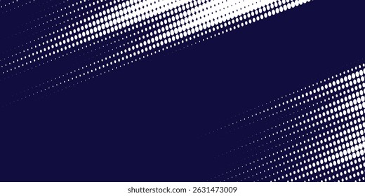 Dots halftone white and blue color pattern gradient grunge texture background. Dots pop art comics sport style modern blue abstract background vector eps10