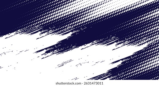 Dots halftone white and blue color pattern gradient grunge texture background. Dots pop art comics sport style modern blue abstract background vector eps10
