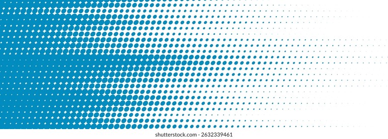 Dots halftone white and blue color pattern gradient grunge texture background. Dots pop art comics sport style vector illustration halftone. modern	
