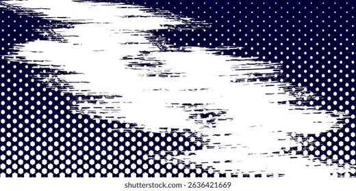 Dots halftone white and blue color pattern gradient grunge texture background. Dots pop art comics sport style vector illustration.