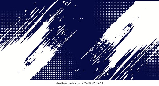 Dots halftone white and blue color pattern gradient grunge texture background. Dots pop art comics sport style vector illustration