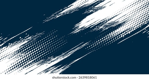 Dots halftone white and blue color pattern gradient grunge texture background. Dots pop art comics sport style vector illustration. vector grunge and dot