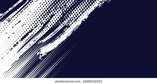 Dots halftone white and blue color pattern gradient grunge texture background. Dots pop art comics sport style modern grunge arts