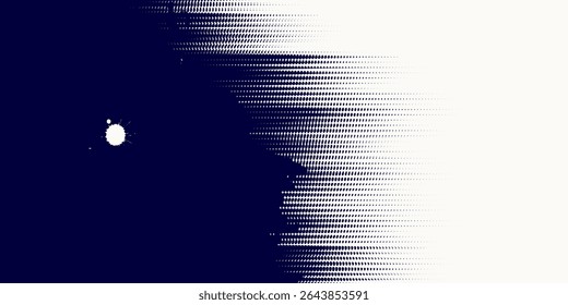 Dots halftone white and blue color pattern gradient grunge texture background. Dots pop art comics sport style vector illustration.