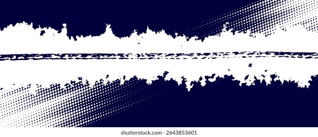 Dots halftone white and blue color pattern gradient grunge texture background. Dots pop art comics sport style vector illustration.