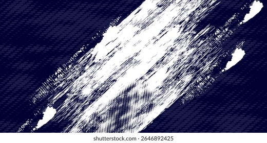 Fondo de textura grunge de gradiente de patrón de color azul blanco de semitono de puntos. Ilustración vectorial de estilo deportivo de cómics de arte moderno pop de puntos