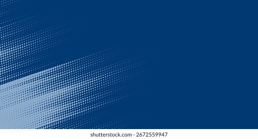 Fondo de textura grunge de gradiente de patrón de color blanco y azul de semitono de puntos. Punto pop art comics estilo deportivo Ilustración vectorial semitono. moderno