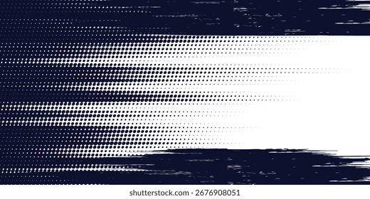 Punkte Halbton Weiß und Blau Muster Farbverlauf farbige Textur Hintergrund. Dots Pop Art Comics Sport Stil Vektorgrafik. Abstrakte Geschwindigkeit Linien Stil blau Farbe Halbton blau 