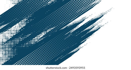 Tono de puntos de medio tono blanco azul degradado patrón de color grunge textura de fondo. grunge puntos