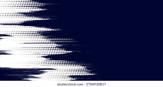 Fondo de textura grunge de patrón de color azul degradado blanco de semitono de puntos. Punto de arte pop cómic estilo deportivo