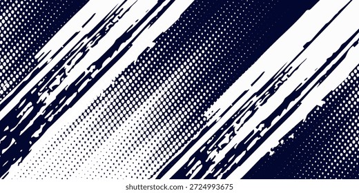 Pontos meio-tom branco gradiente azul cor padrão gradiente textura grunge fundo. Pontos pop art quadrinhos esportes estilo